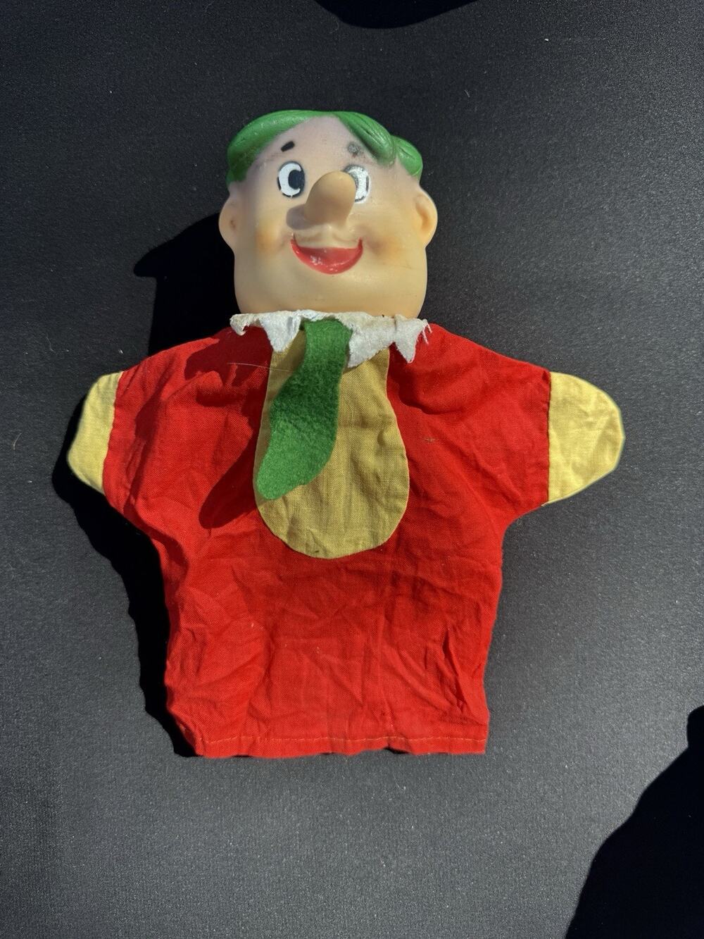 1960 BARNEY RUBBLE PUPPET Green Knickerbocker Hanna Barbera Flintstones Lo15